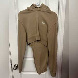 Kith Women Alexa Cropped Hoodie & Kith Women Chelsea Sweatpants Sand XS SET